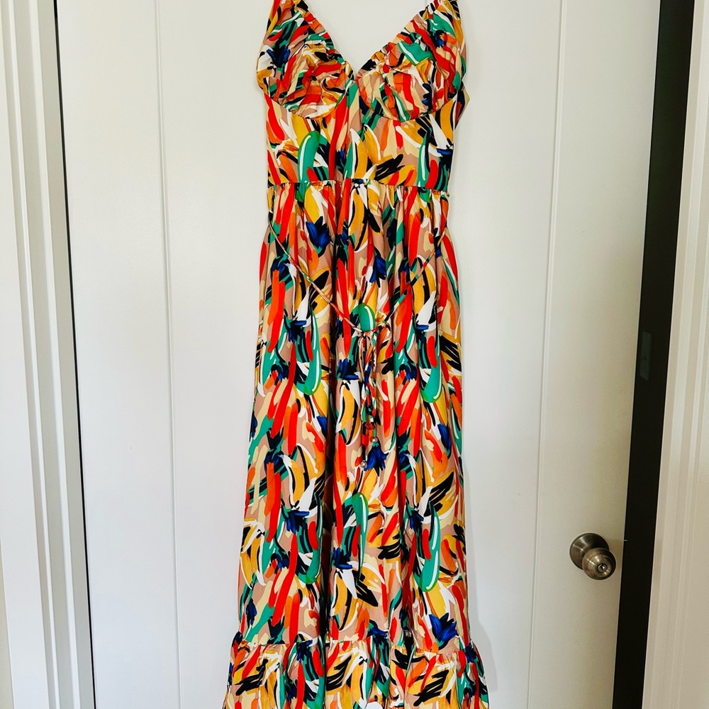 New with tag! Commense Orange Red Spaghetti Strap Sundress, Size Medium